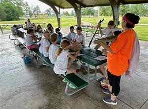 The highlight of the day was a trilobite fossil that campers had to sketch!