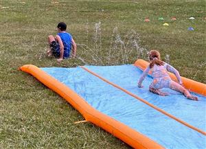 The Slip n' Slide race is all about form.