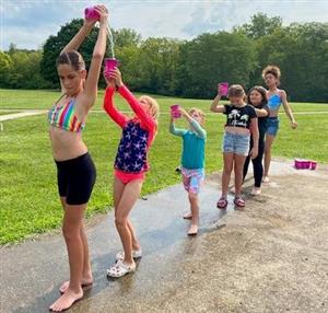 Getting some yoga in during camp activities! 