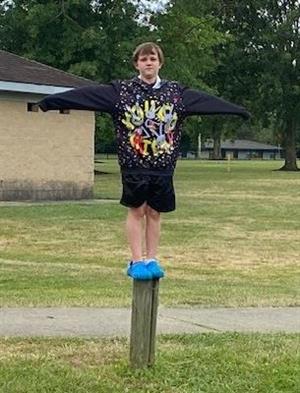 Once one camper did it, everyone had to show off their balance!