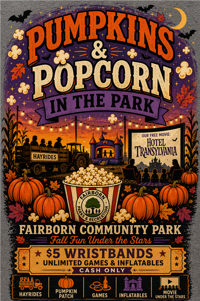 Pumpkins & Popcorn in the Park Flyer