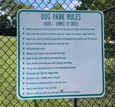 Sandhill Dog Park Rules